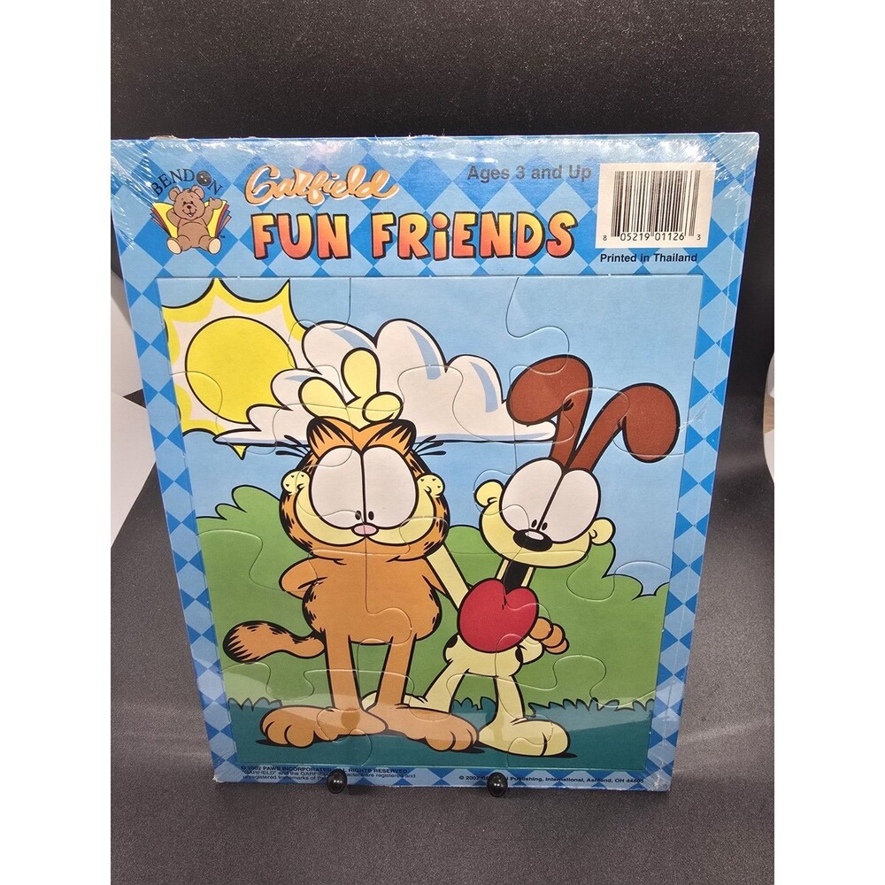 Vintage GARFIELD 2 Bendon Puzzles LET'S PLAY (Sports) FUN FRIENDS (Odie) Sealed